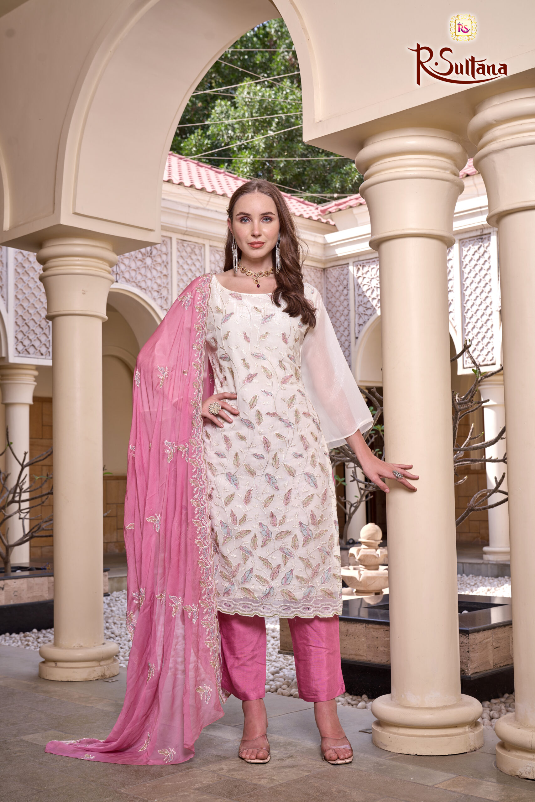 White & Pink Ladies Suits - Image 6
