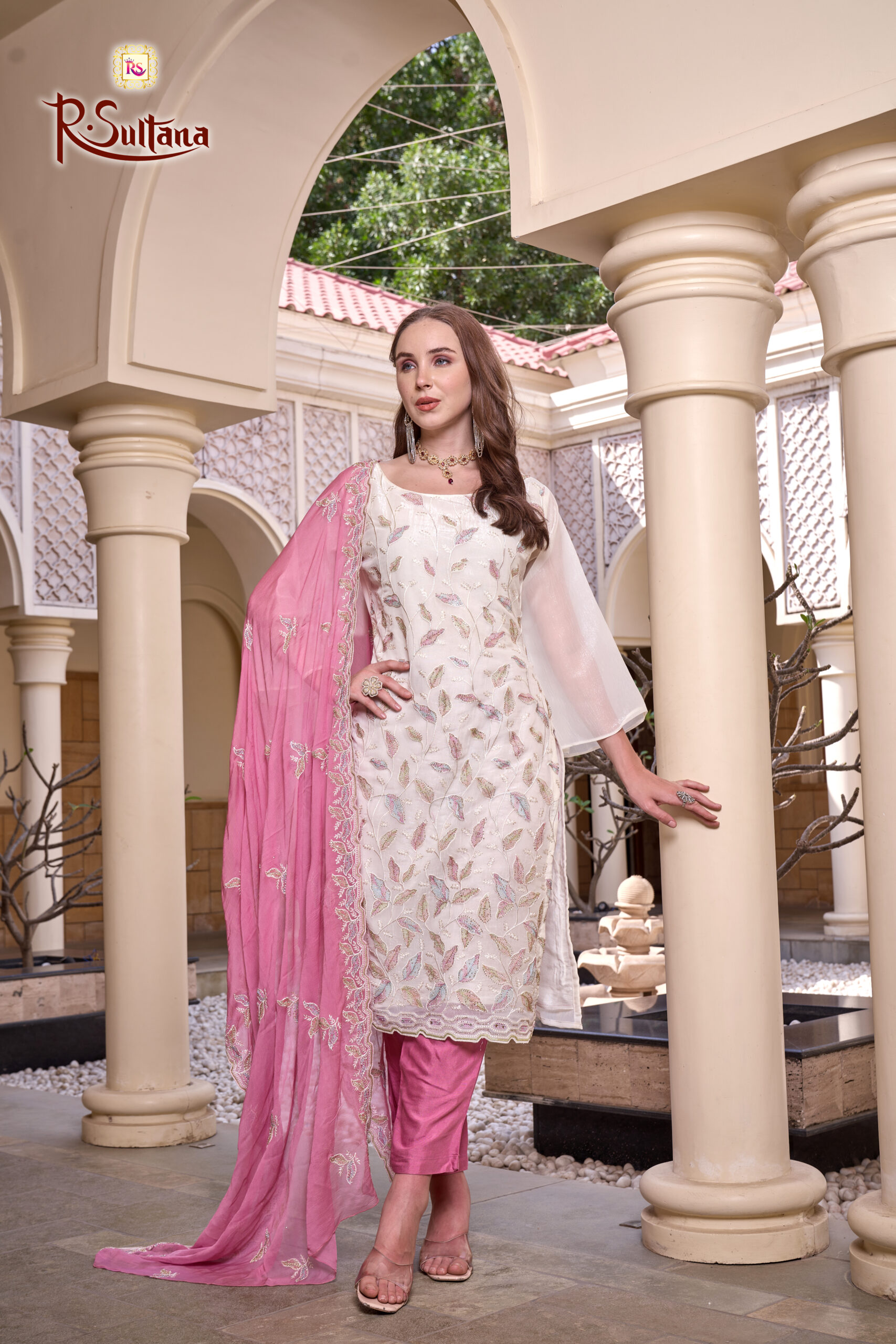 White & Pink Ladies Suits - Image 5