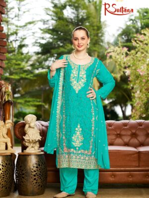 Embroided Aurganza Suit with Gota Work